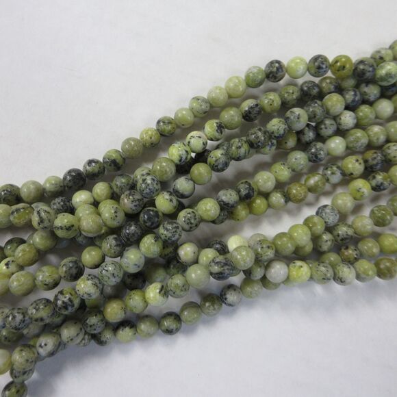 6MM Serpentine Beads-ONE Gemstone Bead Strand-Jewelry Making Supplies Crafts NWT - Picture 1 of 2